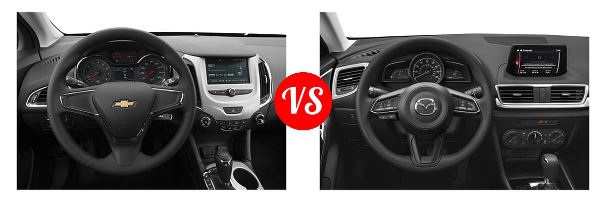 2018 Chevrolet Cruze Sedan L / LS vs. 2018 Mazda 3 Sedan Sport - Dashboard Comparison