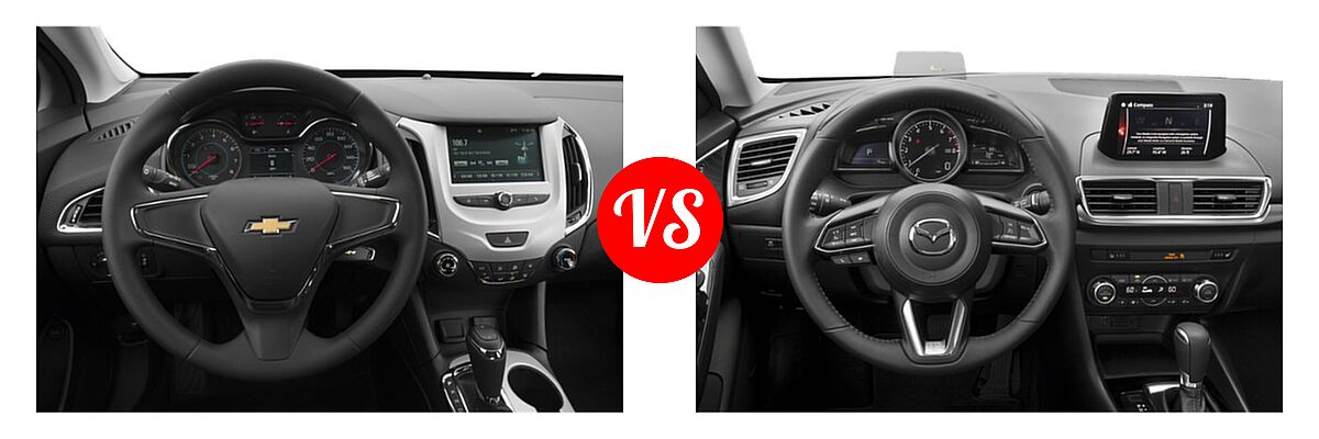 2018 Chevrolet Cruze Sedan L / LS vs. 2018 Mazda 3 Sedan Grand Touring - Dashboard Comparison