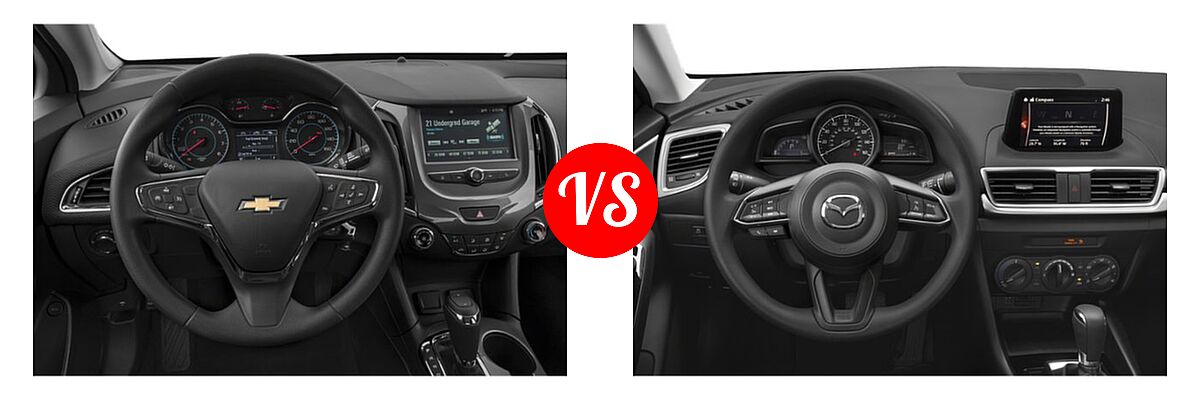 2018 Chevrolet Cruze Sedan LT vs. 2018 Mazda 3 Sedan Sport - Dashboard Comparison