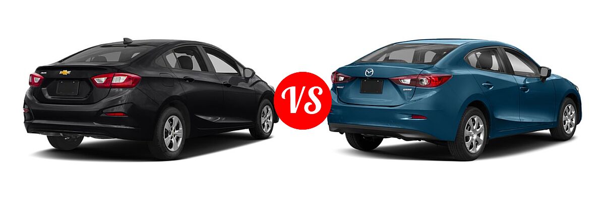 2018 Chevrolet Cruze Sedan L / LS vs. 2018 Mazda 3 Sedan Sport - Rear Right Comparison