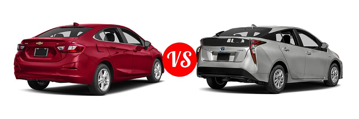 2018 Chevrolet Cruze Hatchback Diesel LT vs. 2018 Toyota Prius Hatchback Four / One / Three / Two - Rear Right Comparison