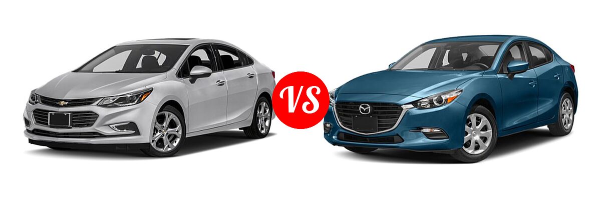 2018 Chevrolet Cruze Sedan Premier vs. 2018 Mazda 3 Sedan Sport - Front Left Comparison
