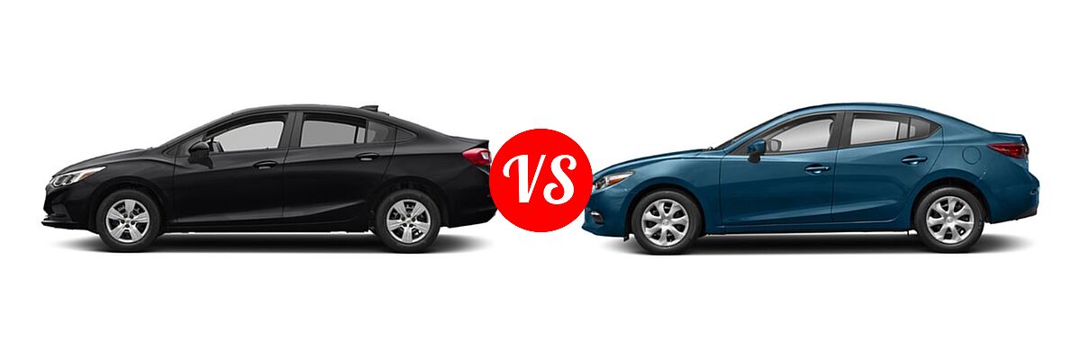2018 Chevrolet Cruze Sedan L / LS vs. 2018 Mazda 3 Sedan Sport - Side Comparison
