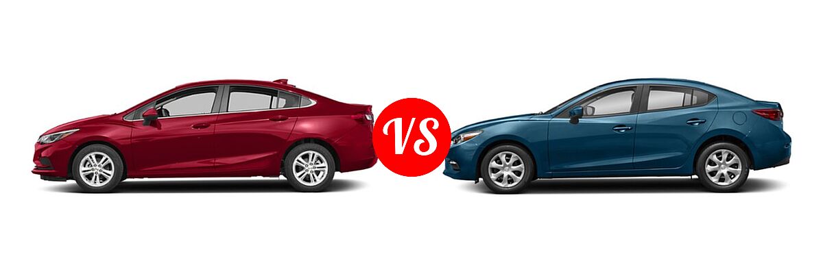 2018 Chevrolet Cruze Sedan LT vs. 2018 Mazda 3 Sedan Sport - Side Comparison