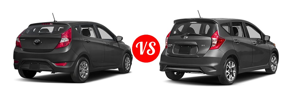 2017 Hyundai Accent Hatchback SE vs. 2017 Nissan Versa Note Hatchback SR - Rear Right Comparison