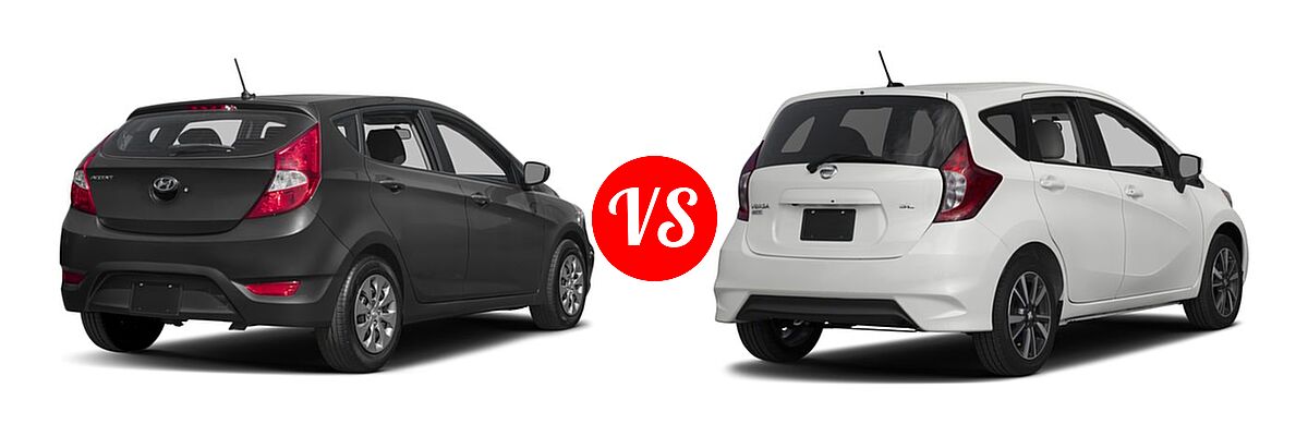 2017 Hyundai Accent Hatchback SE vs. 2017 Nissan Versa Note Hatchback SL - Rear Right Comparison
