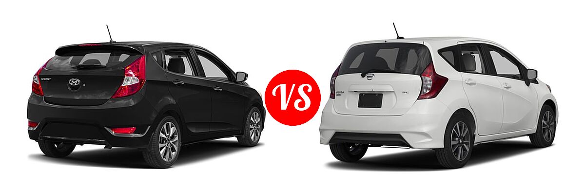 2017 Hyundai Accent Hatchback Sport vs. 2017 Nissan Versa Note Hatchback SL - Rear Right Comparison