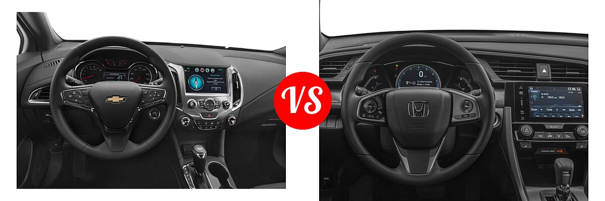 2018 Chevrolet Cruze Hatchback LT vs. 2018 Honda Civic Hatchback EX - Dashboard Comparison