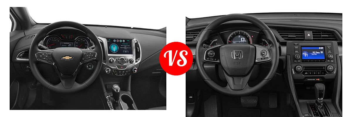 2018 Chevrolet Cruze Hatchback Diesel LT vs. 2018 Honda Civic Hatchback LX - Dashboard Comparison