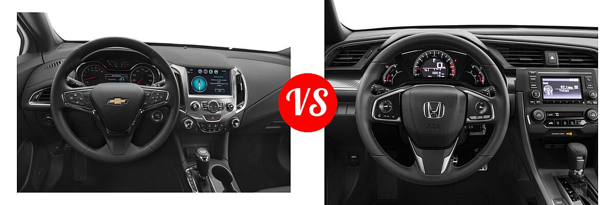 2018 Chevrolet Cruze Hatchback Diesel LT vs. 2018 Honda Civic Hatchback Sport - Dashboard Comparison