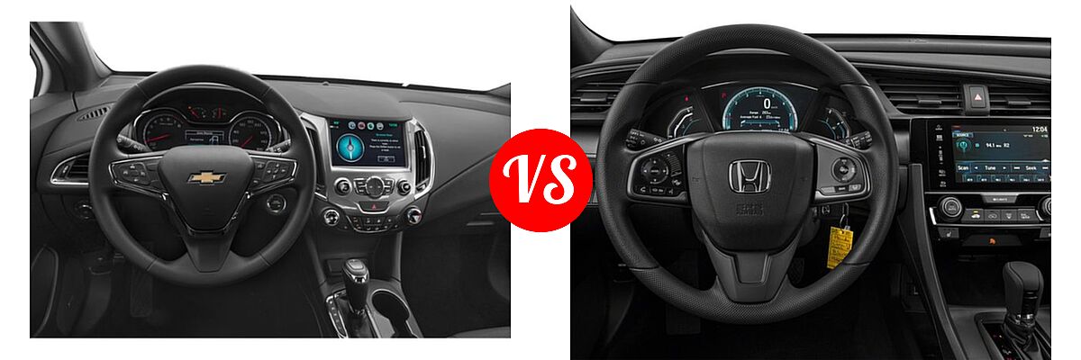 2018 Chevrolet Cruze Hatchback LT vs. 2018 Honda Civic Hatchback LX - Dashboard Comparison