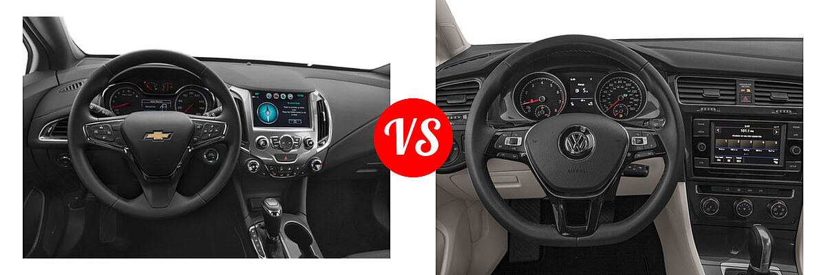 2018 Chevrolet Cruze Hatchback LT vs. 2018 Volkswagen Golf Hatchback S / SE - Dashboard Comparison