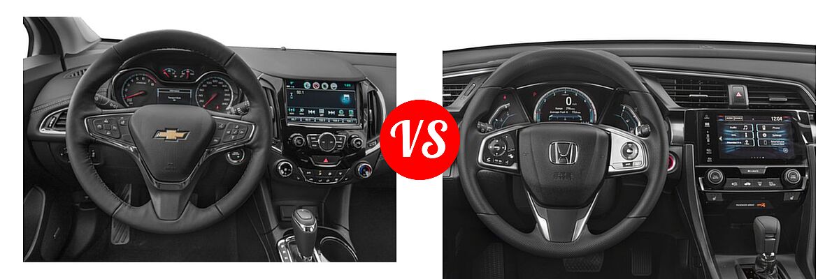 2018 Chevrolet Cruze Hatchback Premier vs. 2018 Honda Civic Hatchback EX - Dashboard Comparison