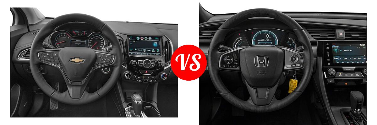 2018 Chevrolet Cruze Hatchback Premier vs. 2018 Honda Civic Hatchback LX - Dashboard Comparison