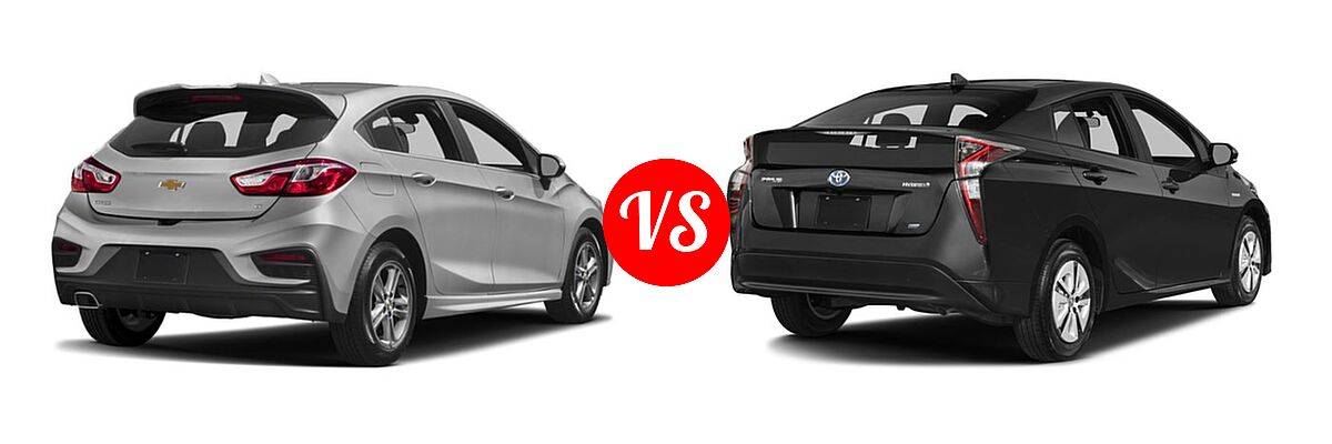 2018 Chevrolet Cruze Hatchback Diesel LT vs. 2018 Toyota Prius Hatchback Two Eco - Rear Right Comparison