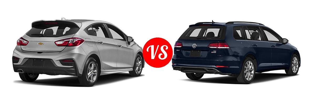2018 Chevrolet Cruze Hatchback Diesel LT vs. 2018 Volkswagen Golf SportWagen Hatchback S / SE / SEL - Rear Right Comparison
