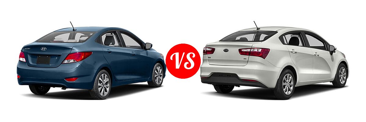 2017 Hyundai Accent Sedan Value Edition vs. 2017 Kia Rio Sedan EX / LX - Rear Right Comparison