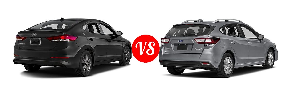 2017 Hyundai Elantra Sedan SE / Value Edition vs. 2017 Subaru Impreza Sedan 2.0i 5-door CVT / Premium - Rear Right Comparison