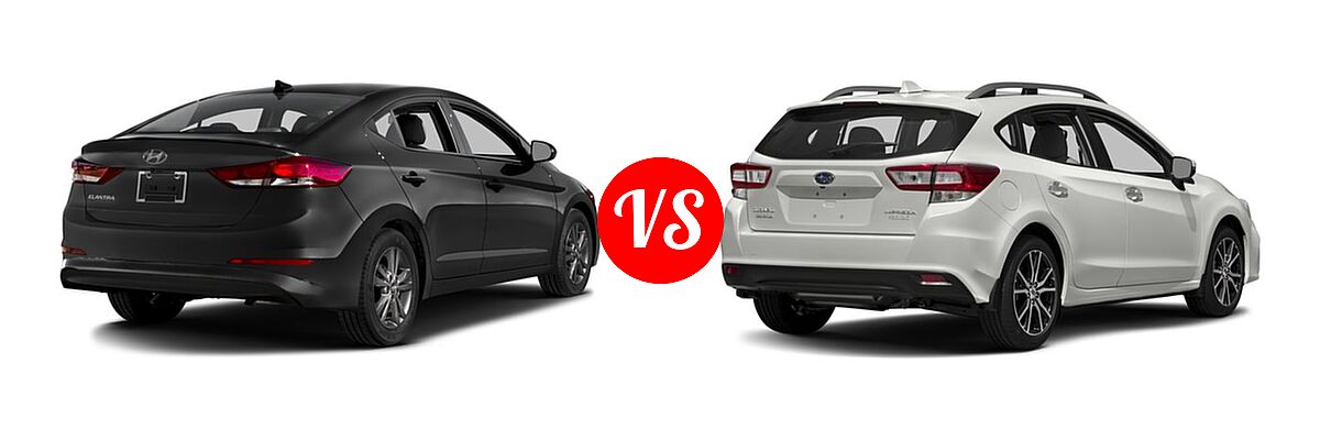2017 Hyundai Elantra Sedan SE / Value Edition vs. 2017 Subaru Impreza Sedan Limited - Rear Right Comparison