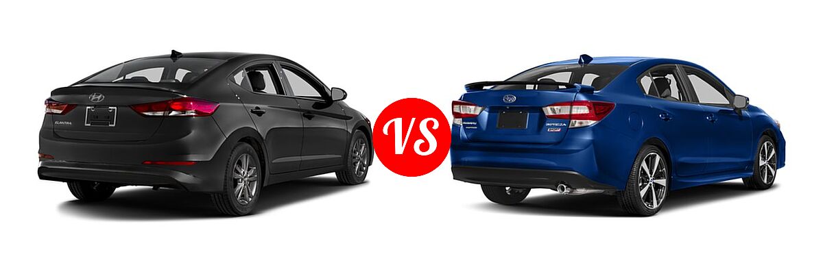 2017 Hyundai Elantra Sedan SE / Value Edition vs. 2017 Subaru Impreza Sedan Sport - Rear Right Comparison