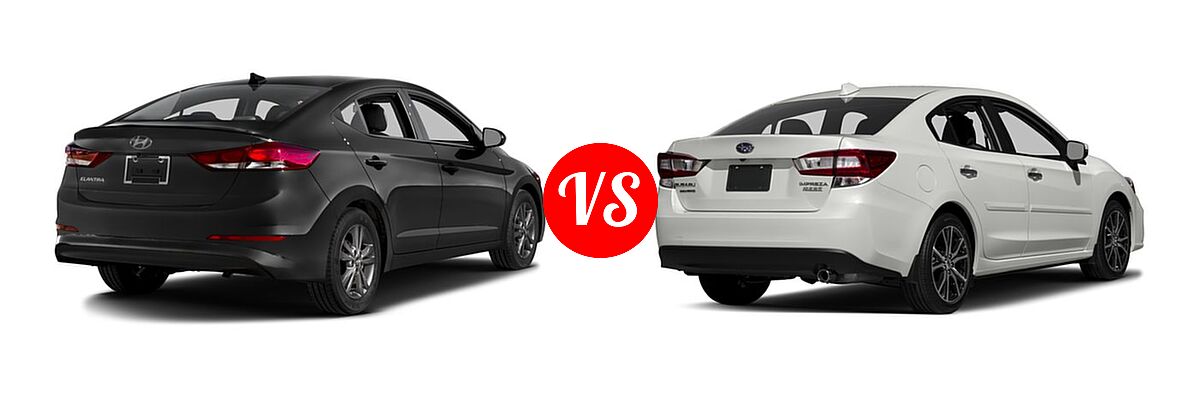 2017 Hyundai Elantra Sedan SE / Value Edition vs. 2017 Subaru Impreza Sedan Limited - Rear Right Comparison