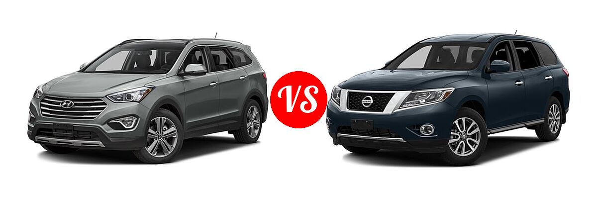 2016 Hyundai Santa Fe SUV Limited vs. 2016 Nissan Pathfinder SUV S / SV - Front Left Comparison