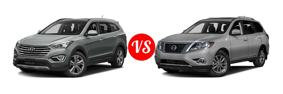 2016 Hyundai Santa Fe SUV Limited vs. 2016 Nissan Pathfinder SUV Platinum / SL - Front Left Comparison