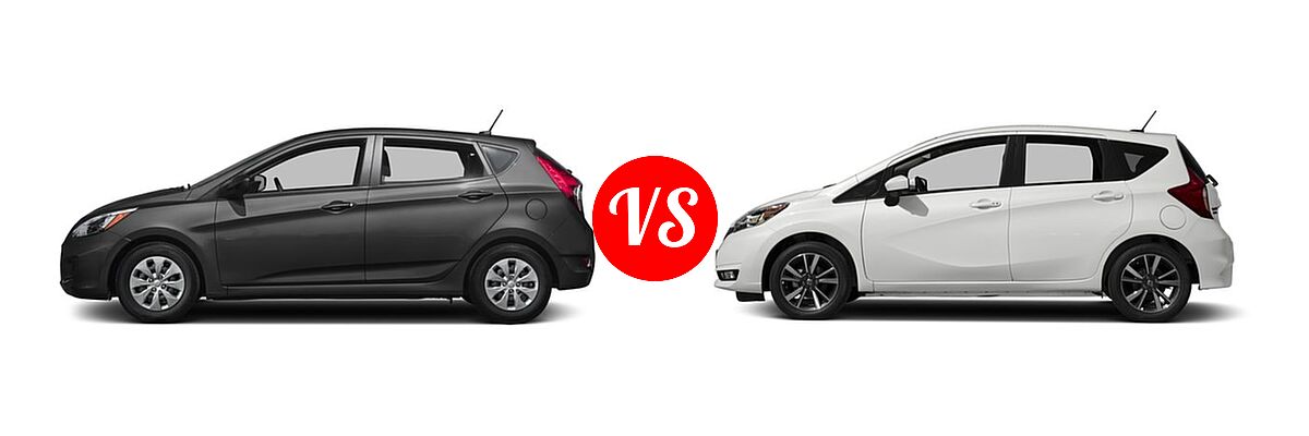 2017 Hyundai Accent Hatchback SE vs. 2017 Nissan Versa Note Hatchback SL - Side Comparison