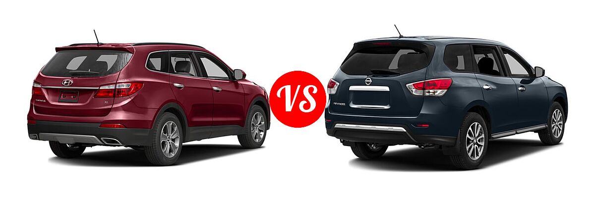 2016 Hyundai Santa Fe SUV SE vs. 2016 Nissan Pathfinder SUV S / SV - Rear Right Comparison