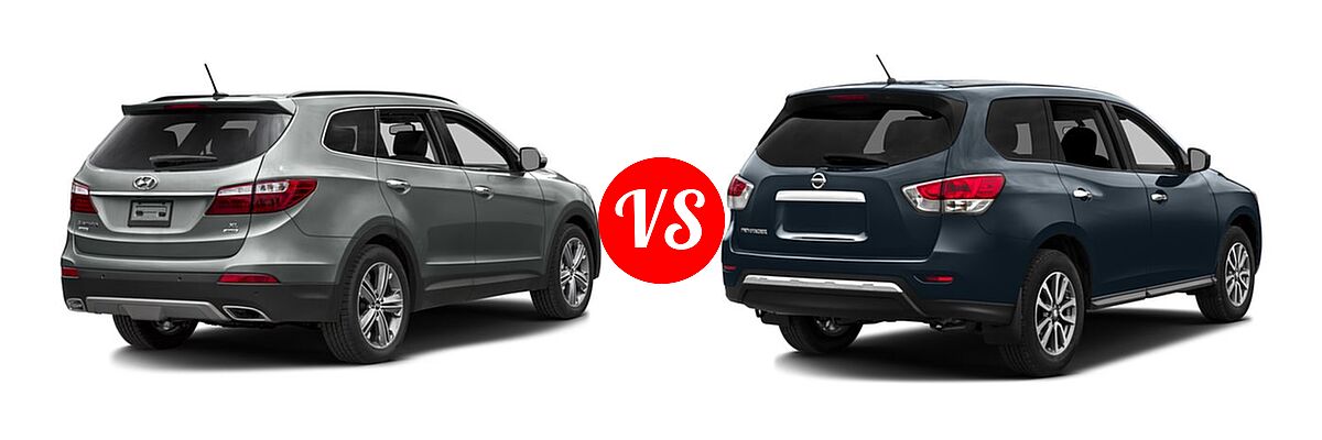 2016 Hyundai Santa Fe SUV Limited vs. 2016 Nissan Pathfinder SUV S / SV - Rear Right Comparison