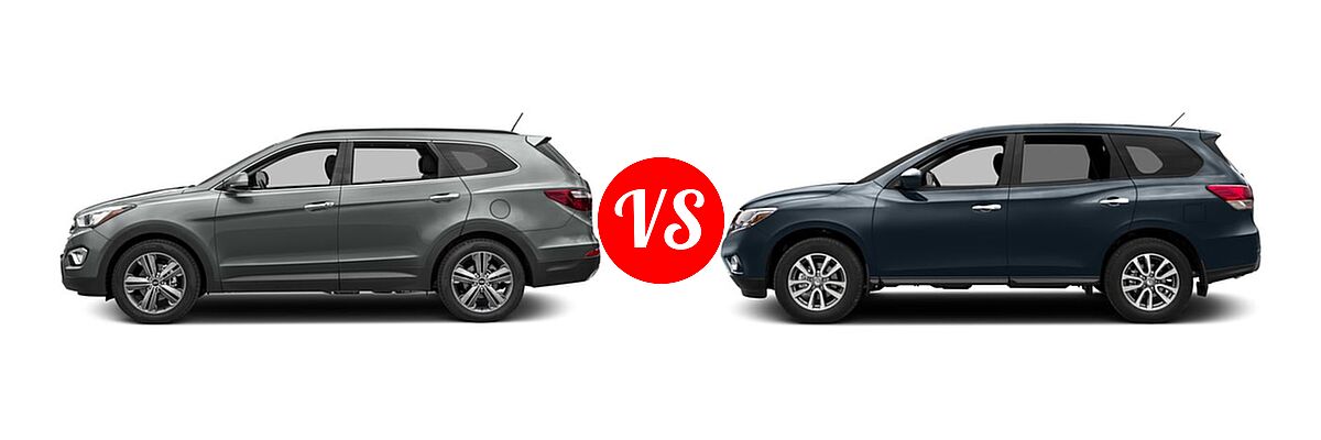 2016 Hyundai Santa Fe SUV Limited vs. 2016 Nissan Pathfinder SUV S / SV - Side Comparison