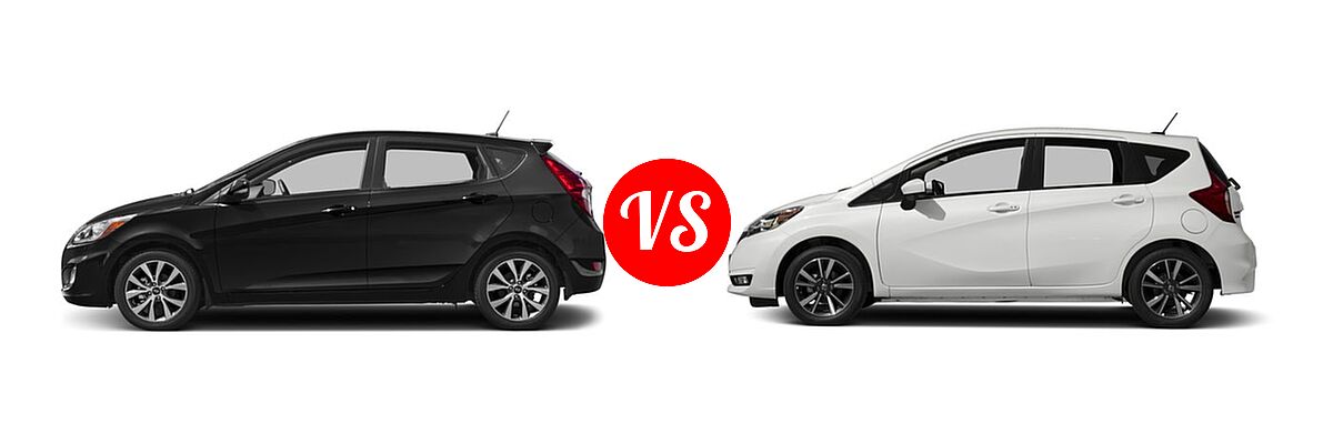 2017 Hyundai Accent Hatchback Sport vs. 2017 Nissan Versa Note Hatchback SL - Side Comparison