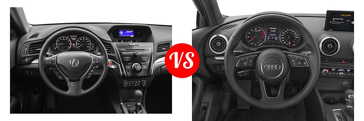 2020 Acura ILX Sedan Sedan vs. 2018 Audi A3 Sedan Premium / Premium Plus / Prestige - Dashboard Comparison