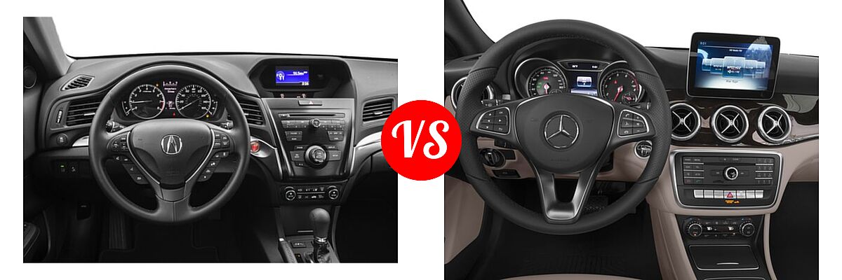 2020 Acura ILX Sedan Sedan vs. 2018 Mercedes-Benz CLA-Class Sedan CLA 250 - Dashboard Comparison