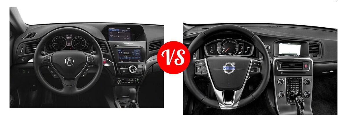 2020 Acura ILX Sedan w/Premium Pkg / w/Technology Pkg vs. 2018 Volvo S60 Sedan Dynamic - Dashboard Comparison