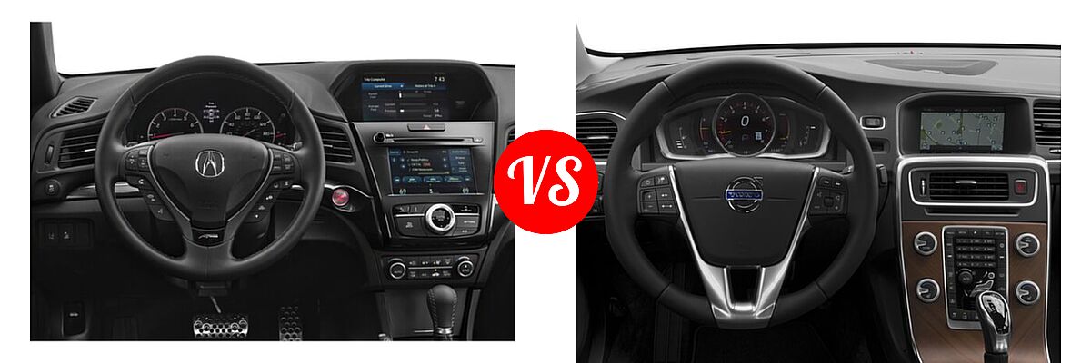 2020 Acura ILX Sedan w/Premium/A-Spec Pkg / w/Technology/A-Spec Pkg vs. 2018 Volvo S60 Sedan Inscription / Inscription Platinum - Dashboard Comparison