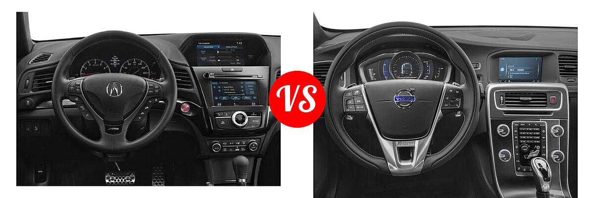 2020 Acura ILX Sedan w/Premium/A-Spec Pkg / w/Technology/A-Spec Pkg vs. 2018 Volvo S60 Sedan R-Design Platinum - Dashboard Comparison