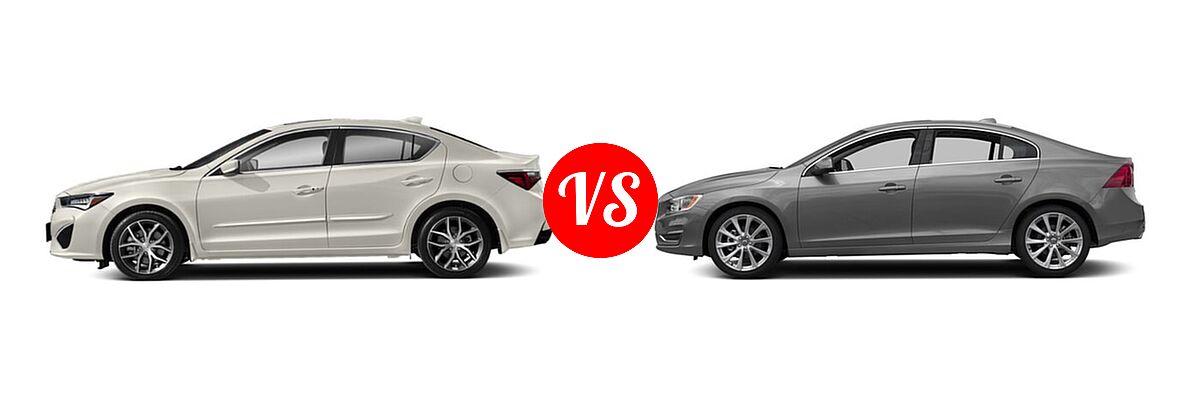 2020 Acura ILX Sedan w/Premium Pkg / w/Technology Pkg vs. 2018 Volvo S60 Sedan Inscription / Inscription Platinum - Side Comparison