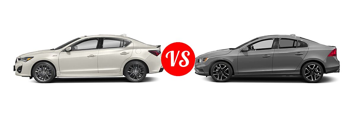 2020 Acura ILX Sedan w/Premium/A-Spec Pkg / w/Technology/A-Spec Pkg vs. 2018 Volvo S60 Sedan Dynamic - Side Comparison