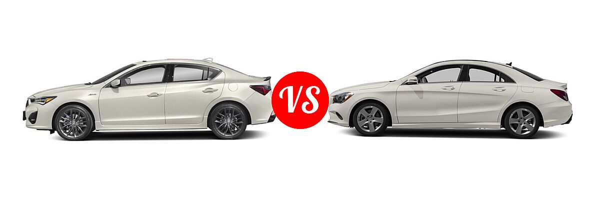 2020 Acura ILX Sedan w/Premium/A-Spec Pkg / w/Technology/A-Spec Pkg vs. 2018 Mercedes-Benz CLA-Class Sedan CLA 250 - Side Comparison