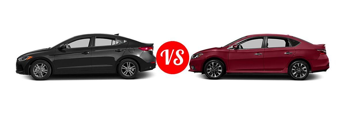 2017 Hyundai Elantra Sedan SE / Value Edition vs. 2017 Nissan Sentra Sedan SR - Side Comparison