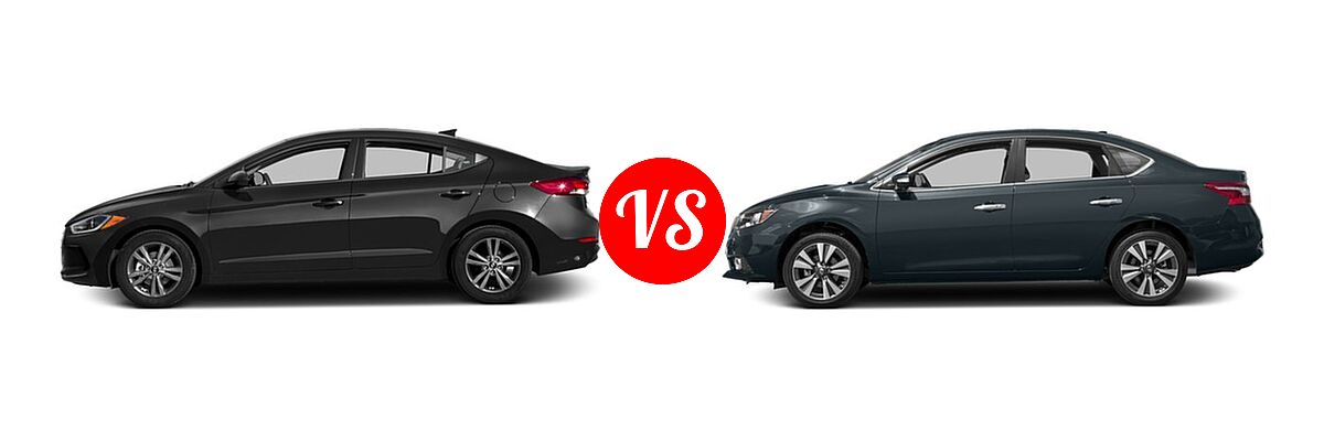 2017 Hyundai Elantra Sedan SE / Value Edition vs. 2017 Nissan Sentra Sedan SL - Side Comparison