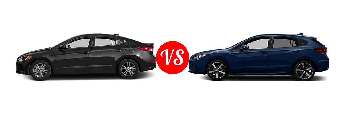 2017 Hyundai Elantra Sedan SE / Value Edition vs. 2017 Subaru Impreza Sedan Sport - Side Comparison