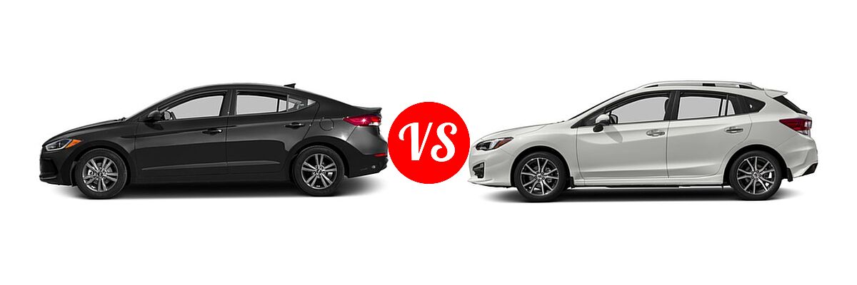 2017 Hyundai Elantra Sedan SE / Value Edition vs. 2017 Subaru Impreza Sedan Limited - Side Comparison