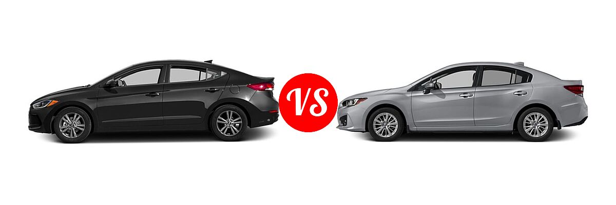 2017 Hyundai Elantra Sedan SE / Value Edition vs. 2017 Subaru Impreza Sedan Premium - Side Comparison