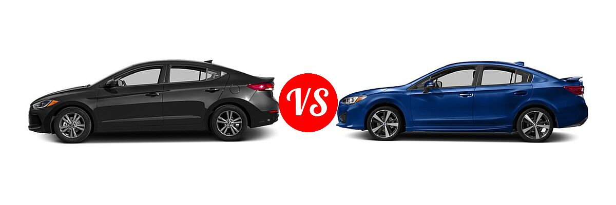 2017 Hyundai Elantra Sedan SE / Value Edition vs. 2017 Subaru Impreza Sedan Sport - Side Comparison
