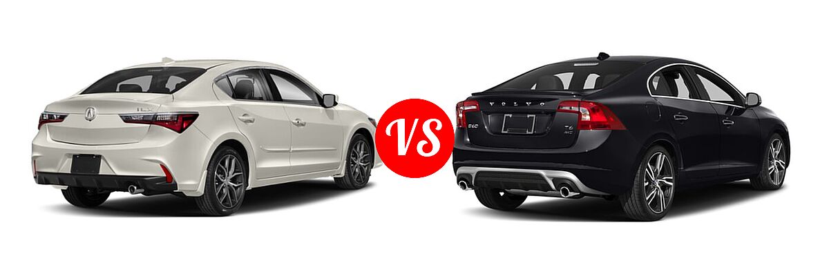 2020 Acura ILX Sedan w/Premium Pkg / w/Technology Pkg vs. 2018 Volvo S60 Sedan R-Design Platinum - Rear Right Comparison