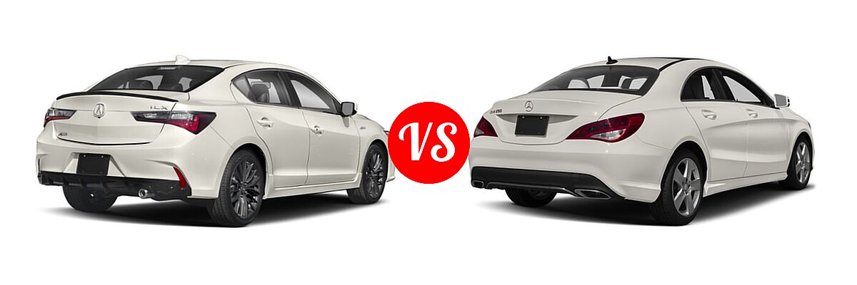 2020 Acura ILX Sedan w/Premium/A-Spec Pkg / w/Technology/A-Spec Pkg vs. 2018 Mercedes-Benz CLA-Class Sedan CLA 250 - Rear Right Comparison
