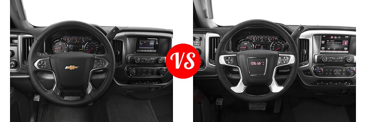 2018 Chevrolet Silverado 2500HD Pickup LT vs. 2018 GMC Sierra 2500HD Pickup SLE - Dashboard Comparison