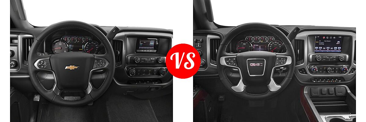 2018 Chevrolet Silverado 2500HD Pickup LT vs. 2018 GMC Sierra 2500HD Pickup SLT - Dashboard Comparison